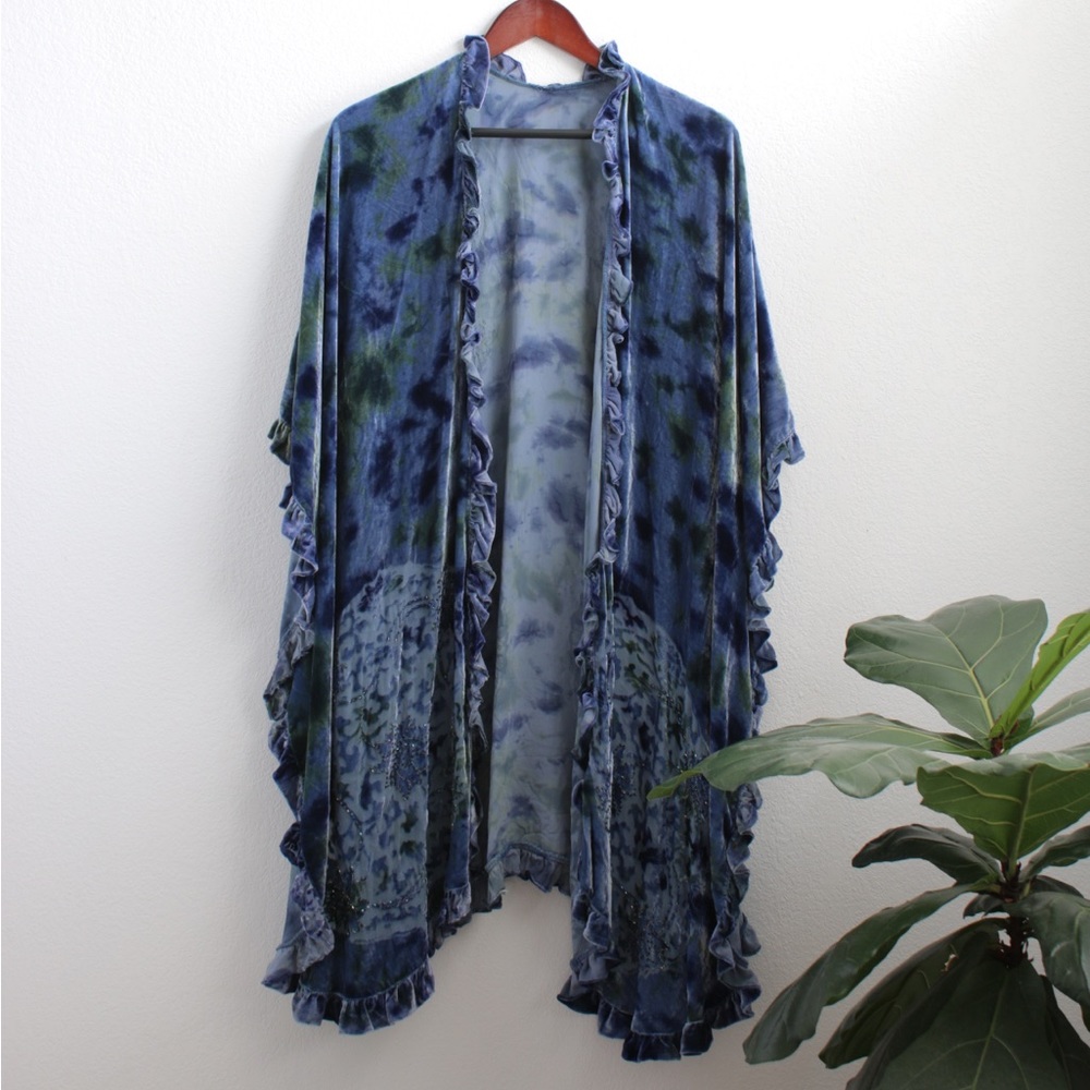 Ethos Blue Silk Shawl OS